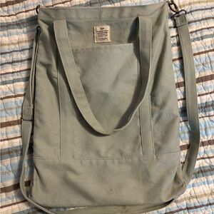 Canvas Tote Crossbody Bag - Light Sage Green